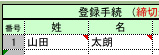 姓名の入力例